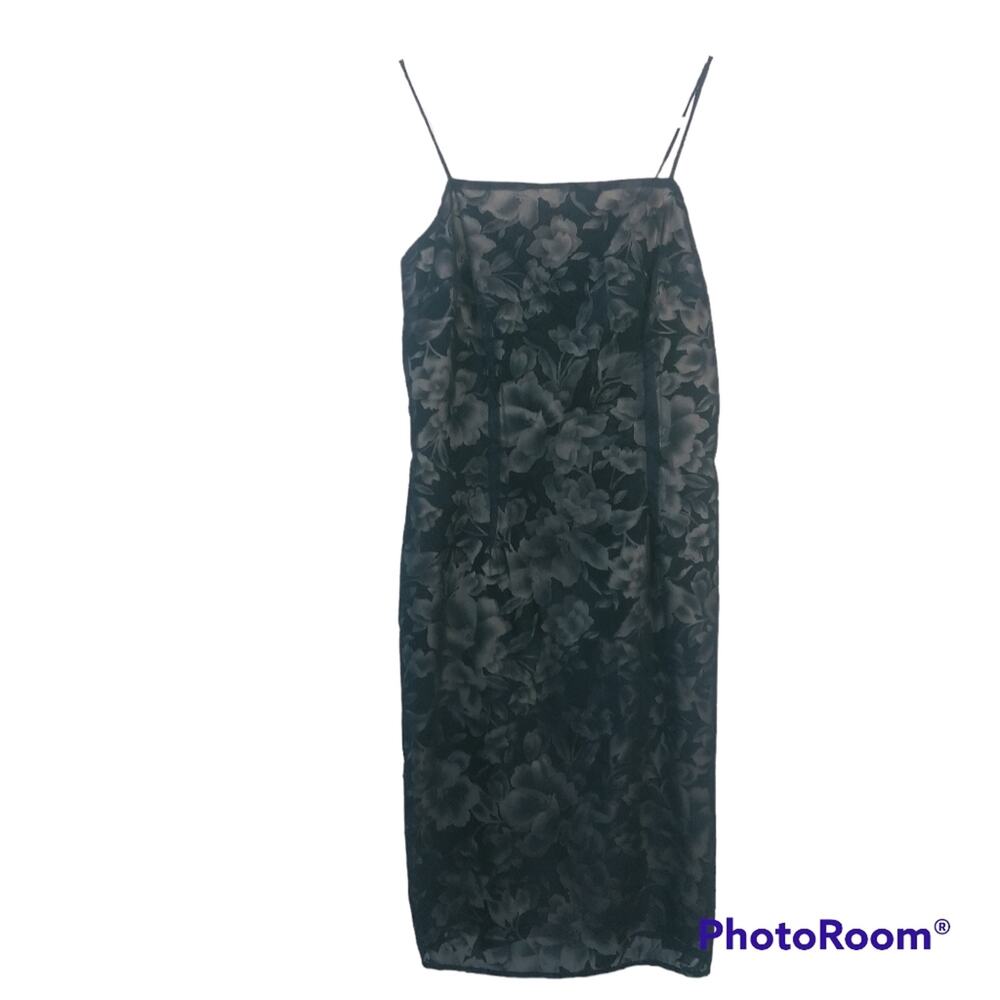 Alyn Paige Vintage Blue Dress Velour Floral Pattern Size 7/8